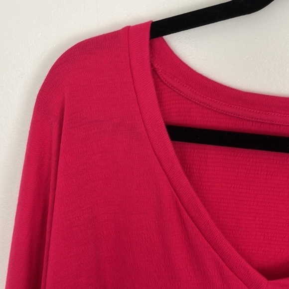Anthropologie Pink V-Neck Loose Top - Picture 3 of 6